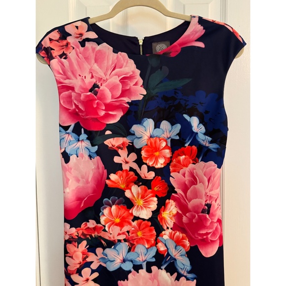 Vince Camuto Floral Scuba Midi Sheath Dress Size 8 - Picture 4 of 6
